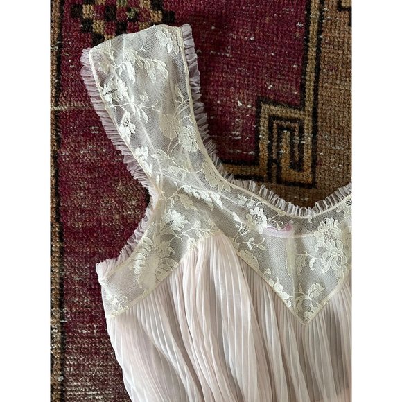 Vintage 50s 60s Juliana Lingerie blush pink lace pleated Negligee Size 34 S/M - Picture 11 of 11